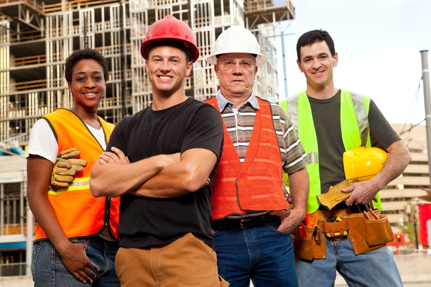 Equipa de profissionais da construção